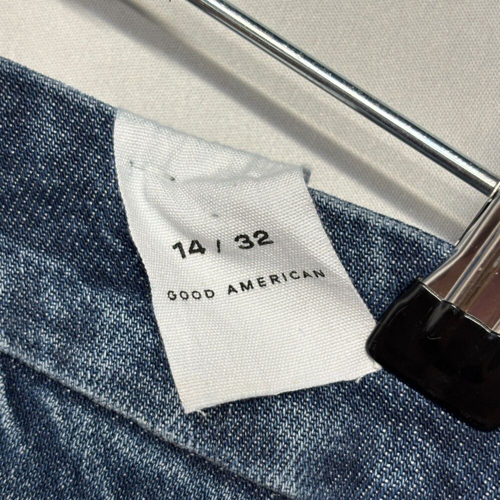 Good American Good Petite Palazzo Wide Leg Jeans Size 14/32 Denim C131 -15 - Picture 16 of 16